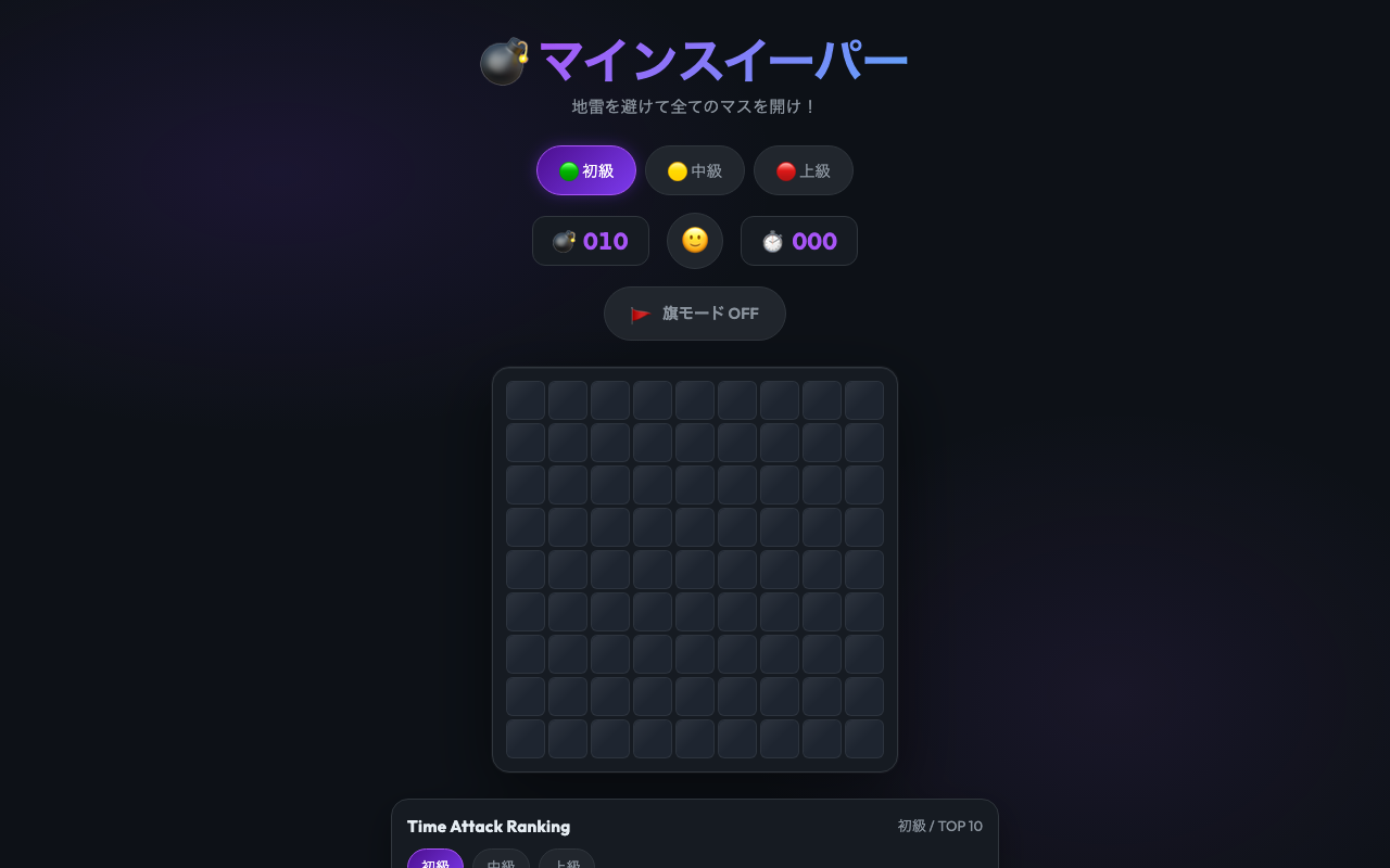 マインスイーパー の画面