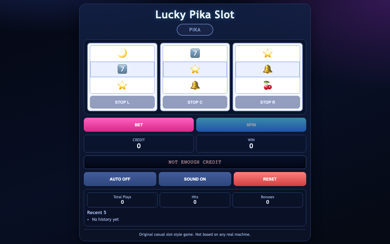 スロットゲーム の画面
